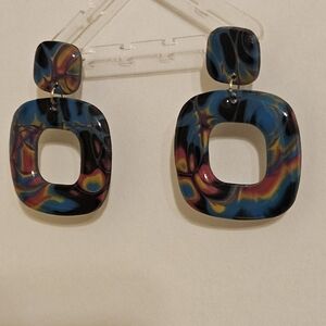 Multicolor Geometric Dangle Earrings